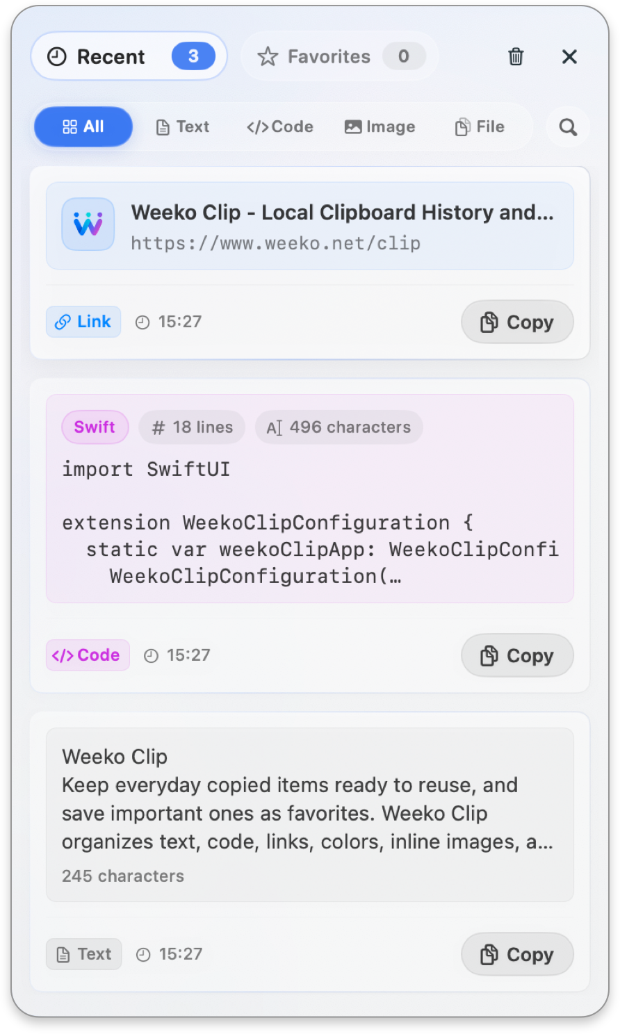 Weeko Clip Recent